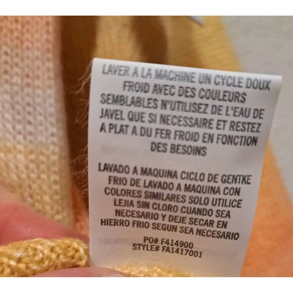 O'Neill Long Sleeve Knitted Sweater Striped Orange Yellow Sz S NWT Casual Beach - Picture 11 of 11